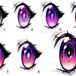 Coloring anime eyes step by step