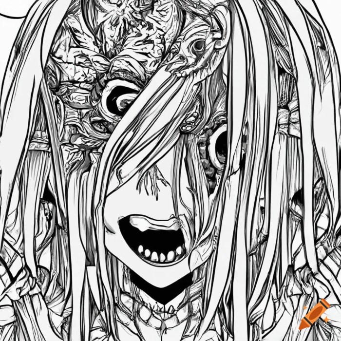 Anime horror coloring pages