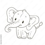 Coloring book animals for kids elephant