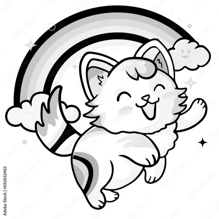 Cat anime coloring pages