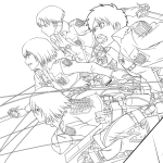 Anime attack of titans coloring page