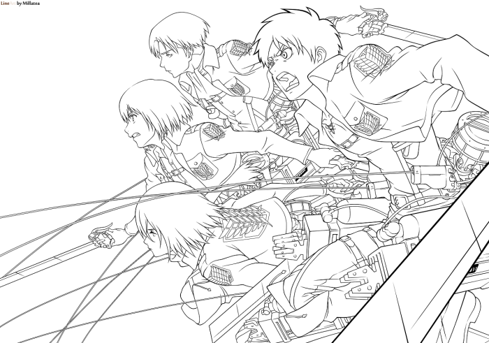 Anime attack of titans coloring page