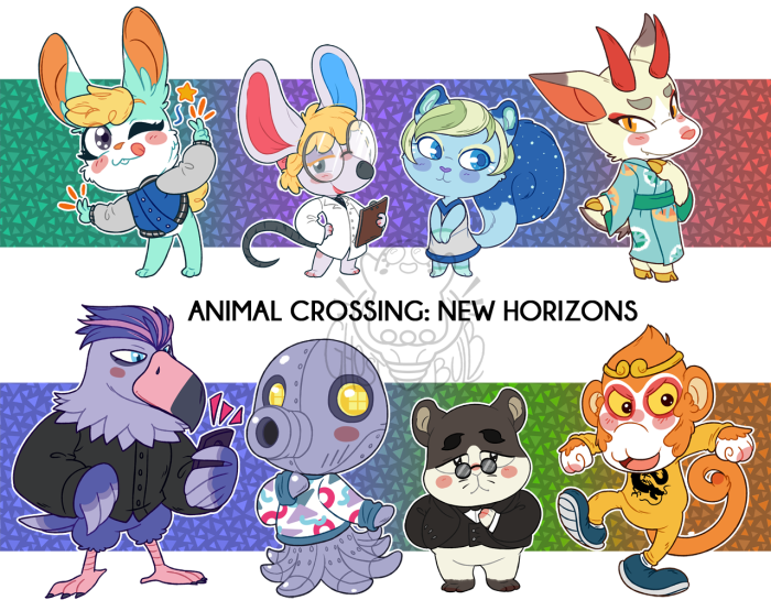 Animal crossing new horizons villagers coloring pages