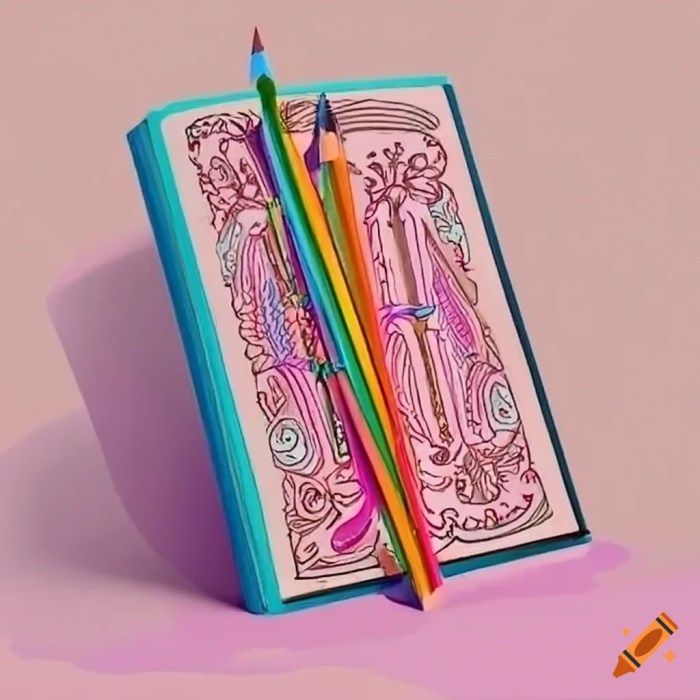 Pencils coloring book preview