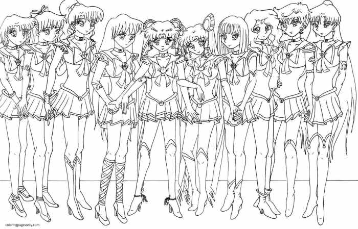 Anime coloring pages sailor moon luna