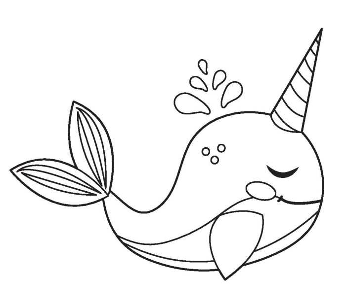 Coloring pages animals narwhal