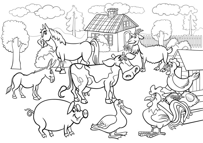 Animated farm animal coloring pages