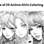 Animated girls coloring pages