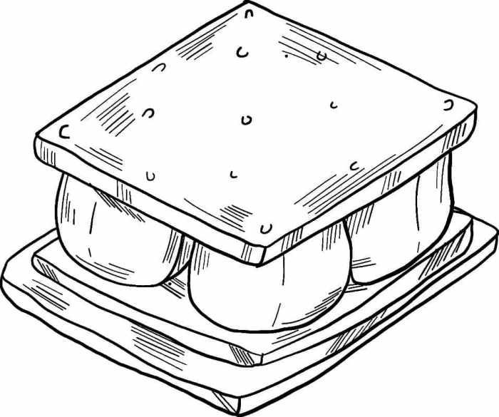 Animated s'mores coloring pages