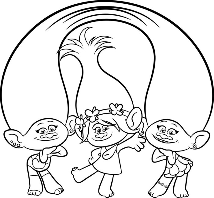 Trolls coloring book pages