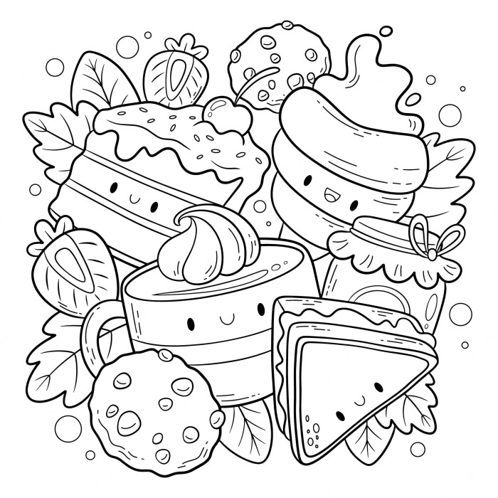 Anime food coloring page