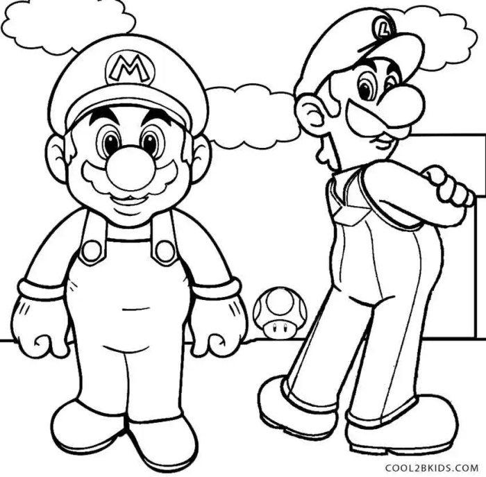 Mario and luigi coloring book