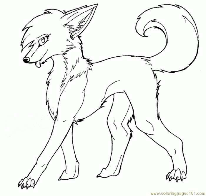 Anime firewolf wolf coloring pages