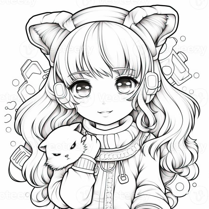 Anime coloring pictures for girls