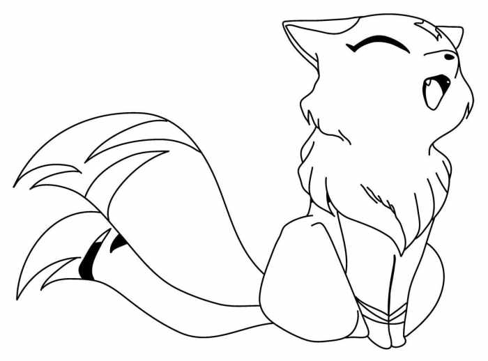 Anime fox with wings coloring pages