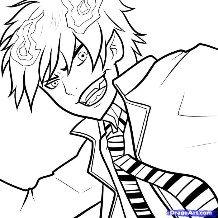 Anime blue exorcist coloring pictures