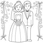 Bride and groom coloring book