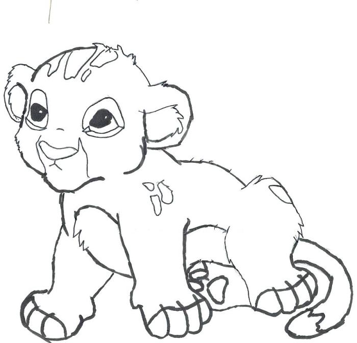 Animated baby lions coloring pages