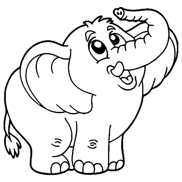 Coloring pages for kids animals elephants