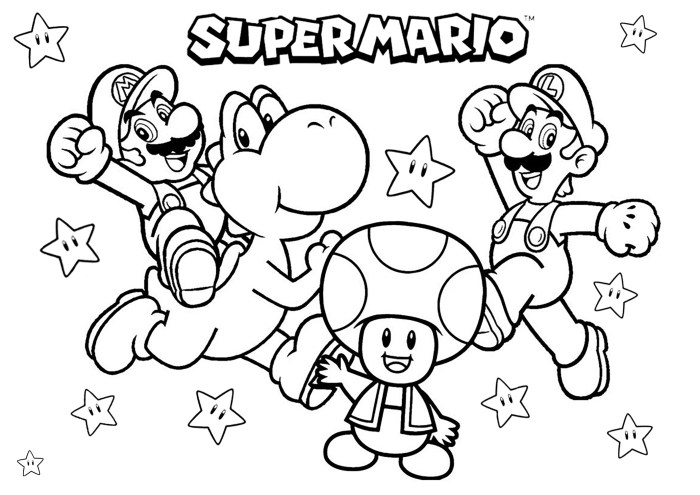 Mario and luigi coloring book