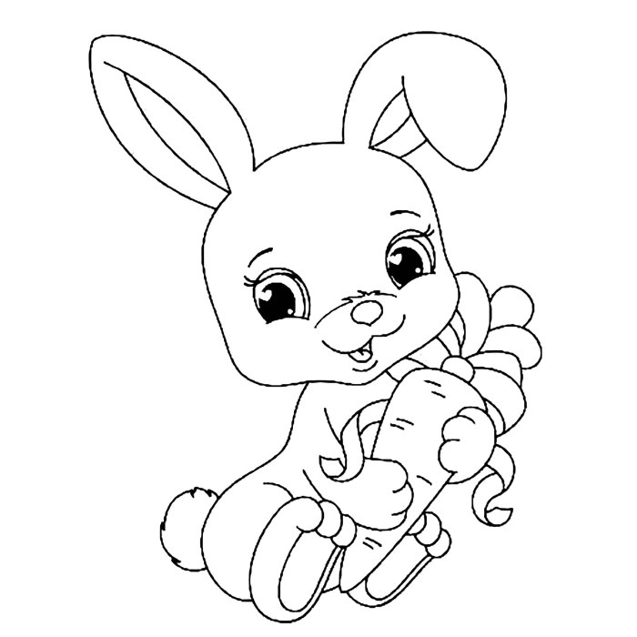 Bunny coloring book pages