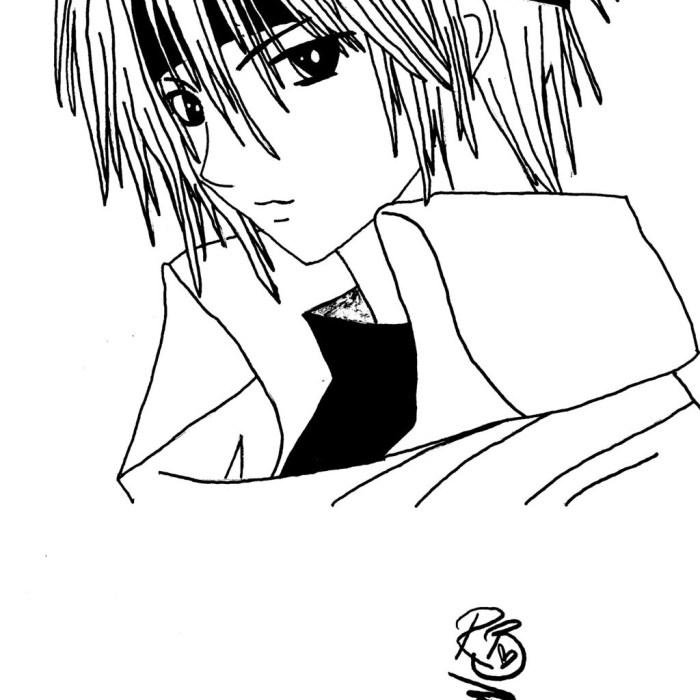 Anime boy coloring pages full body