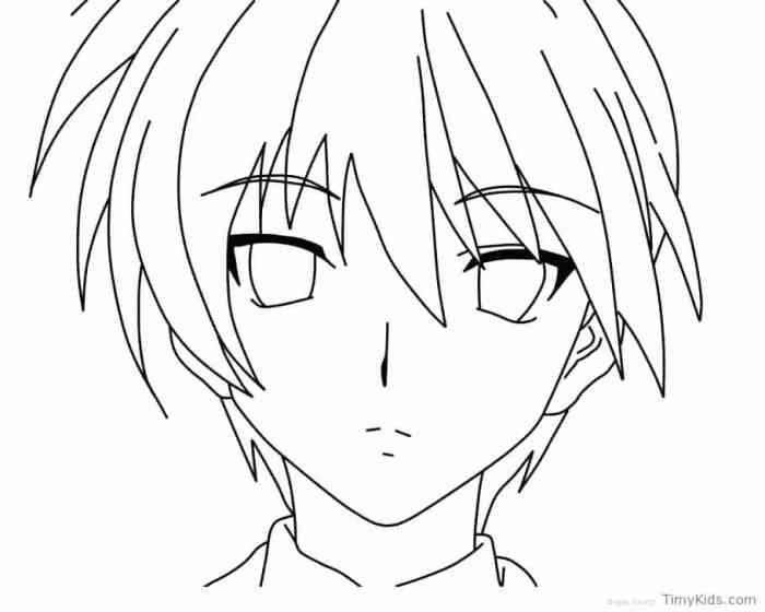 Anime boy outline for coloring