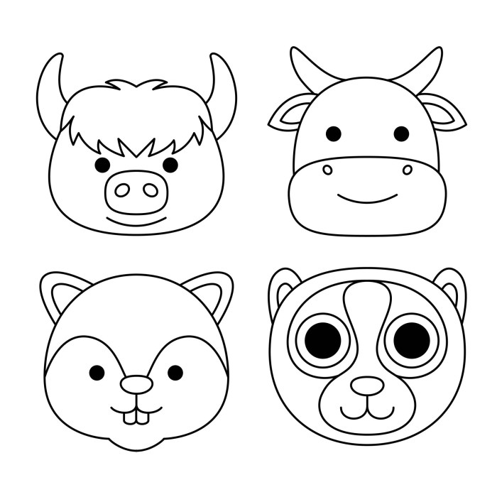 Cool animal coloring pages face