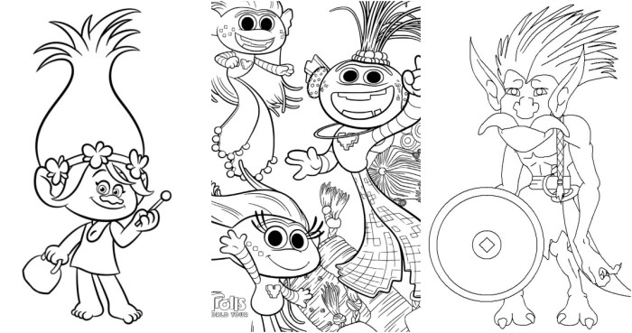 Trolls coloring book pages