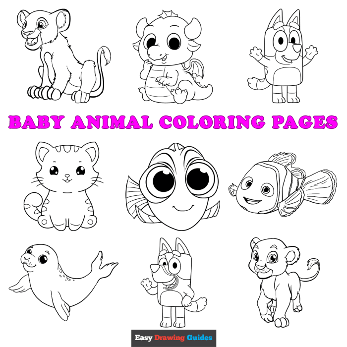 Animated baby wild animal coloring pages