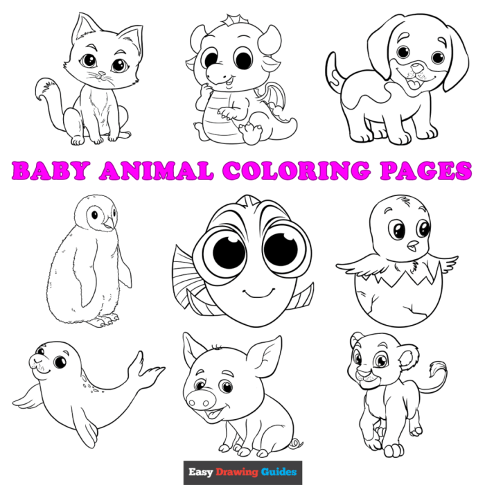 Cute coloring pages baby animals