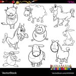 Coloring farm animals worksheets for kindergarten