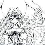 Anime emo angel coloring page