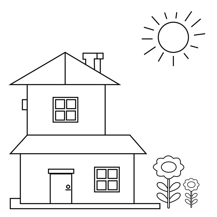 Animated house coloring page