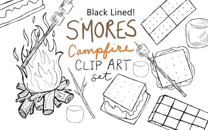 Animated s'mores coloring pages