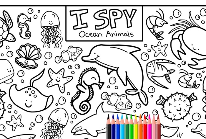 Coloring sheets of sea animals