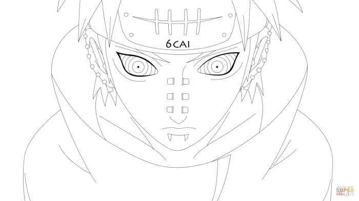 Anime head coloring page