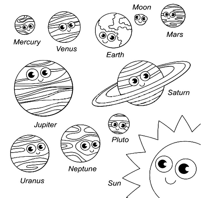 Coloring book solar system