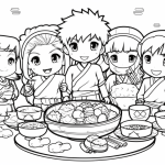 Anime food coloring pages