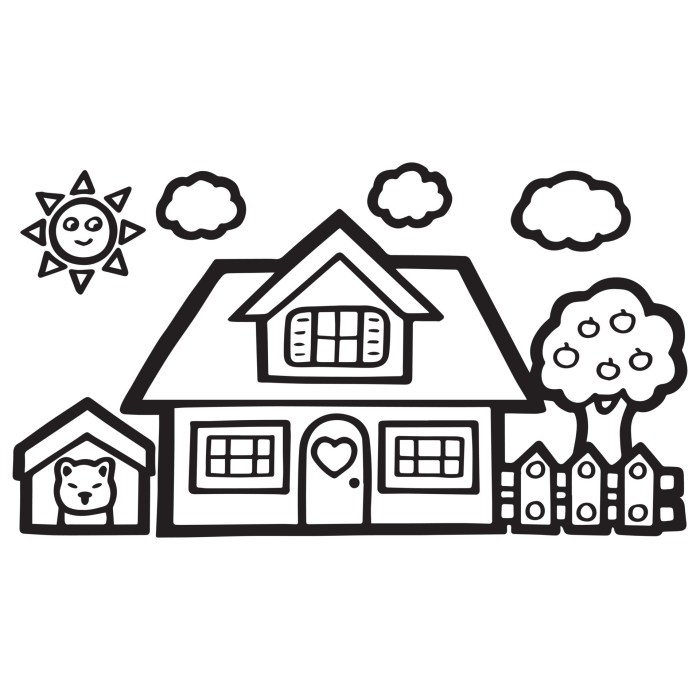 Animated house coloring page