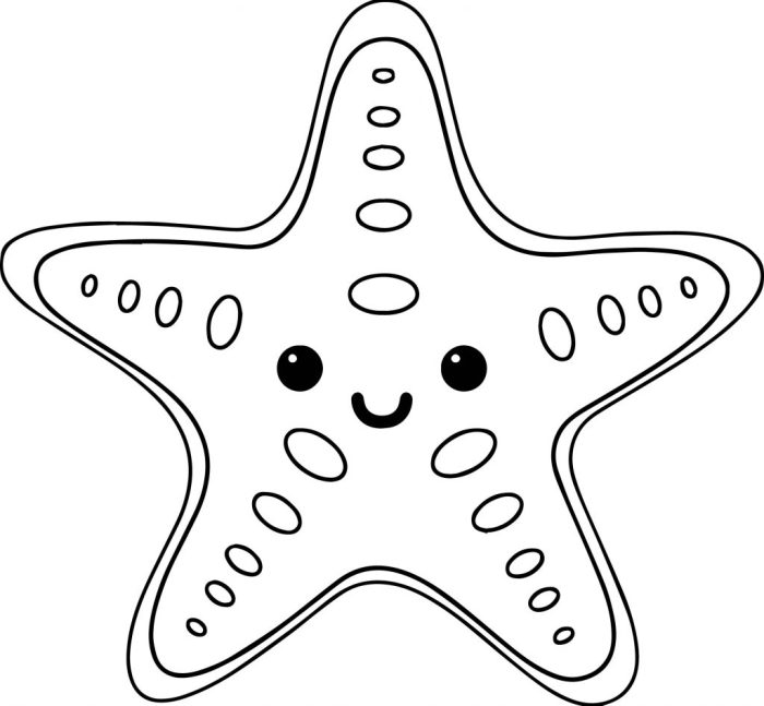 Starfish coloring book page