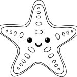 Starfish coloring book page