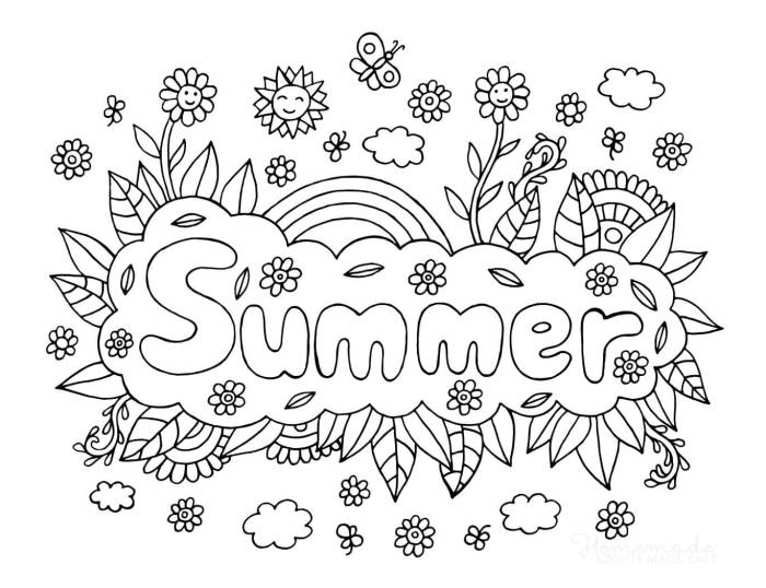 Summer coloring book pages