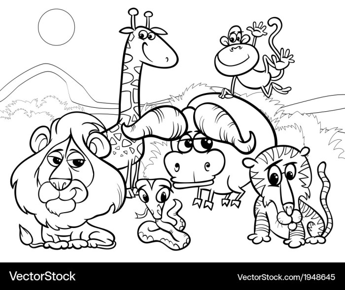 Animatied animal coloring picture