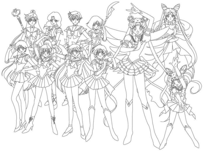 Anime coloring pages sailor moon luna