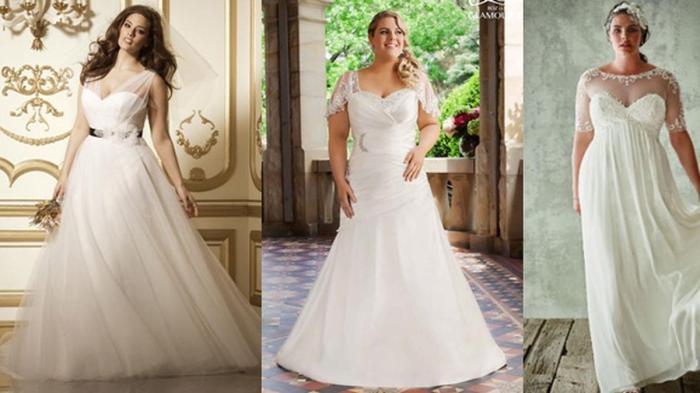 Plus size lace wedding dress