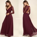 Plus size burgundy dress for wedding