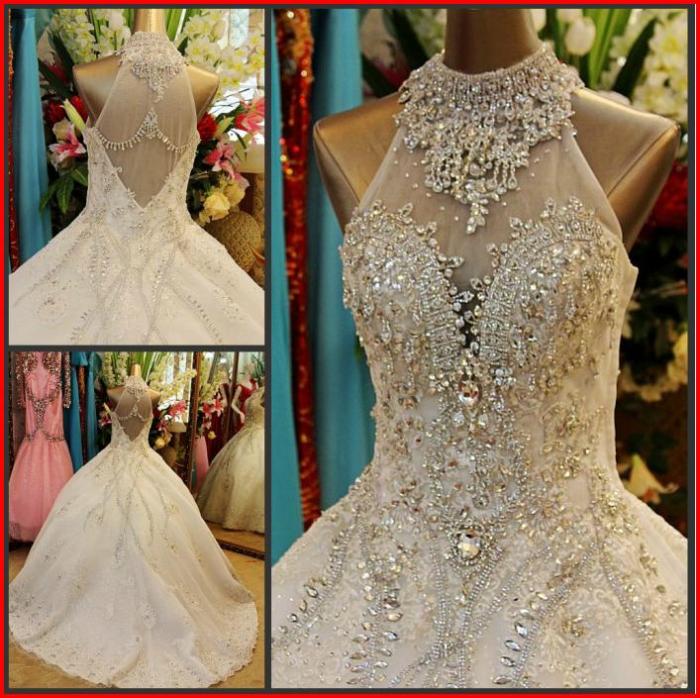 Swarovski crystals on wedding dress