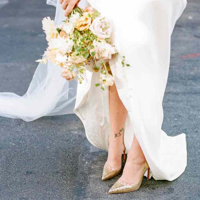 Wedding dress with shoes