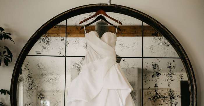 Wedding dress in a shadow box